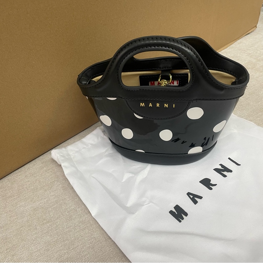 Marni Black and White Polka Dot Tote - Picture 8 of 9